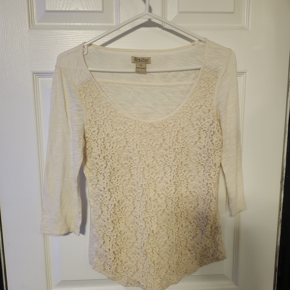 Lucky Brand Cream Lace Blouse